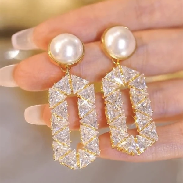 铜合金耳饰 【奢华高级镂空】气质轻奢时尚百搭复古法式小众简约