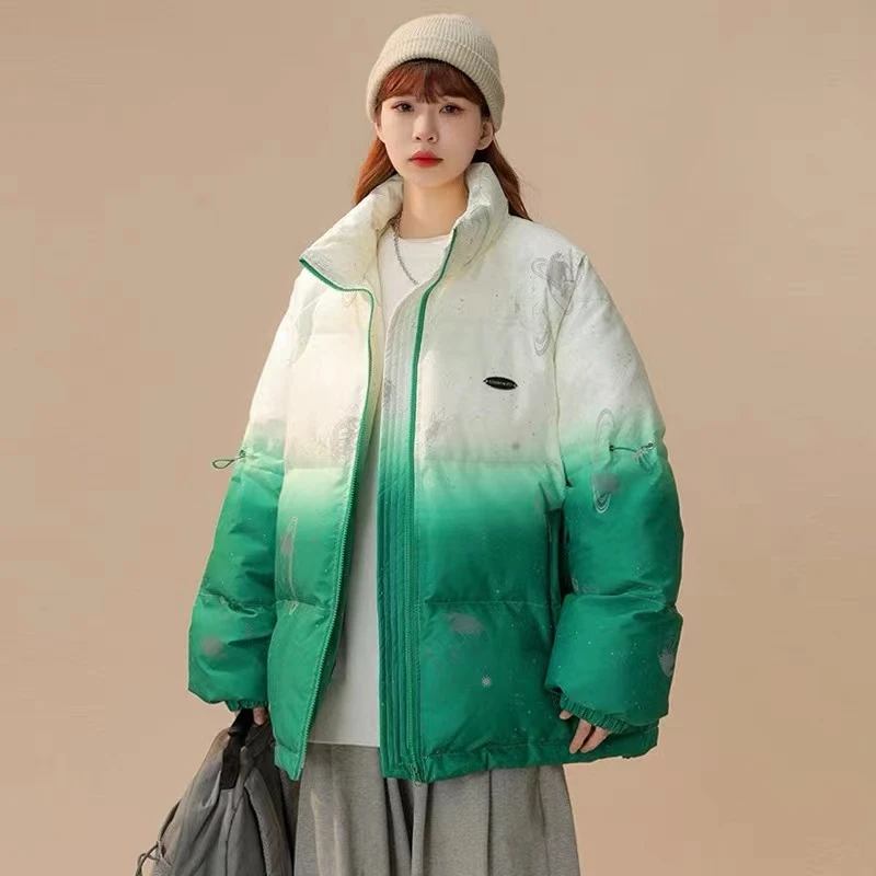 TC151 N 棉服冬季百搭撞色休闲加厚保暖棉衣宽松立领面包服棉衣