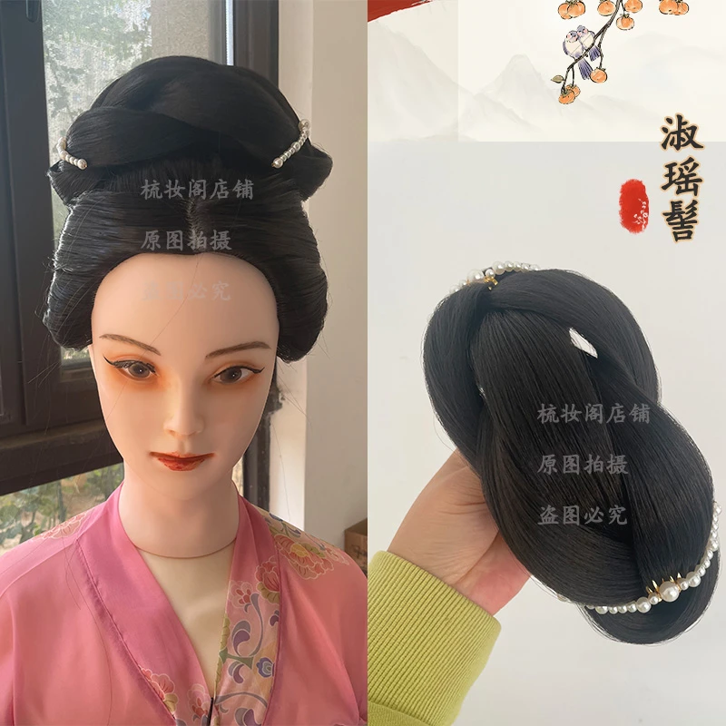 全发丝无发网古装汉服造型假发宋明制头顶免绕环懒人古风假发包女