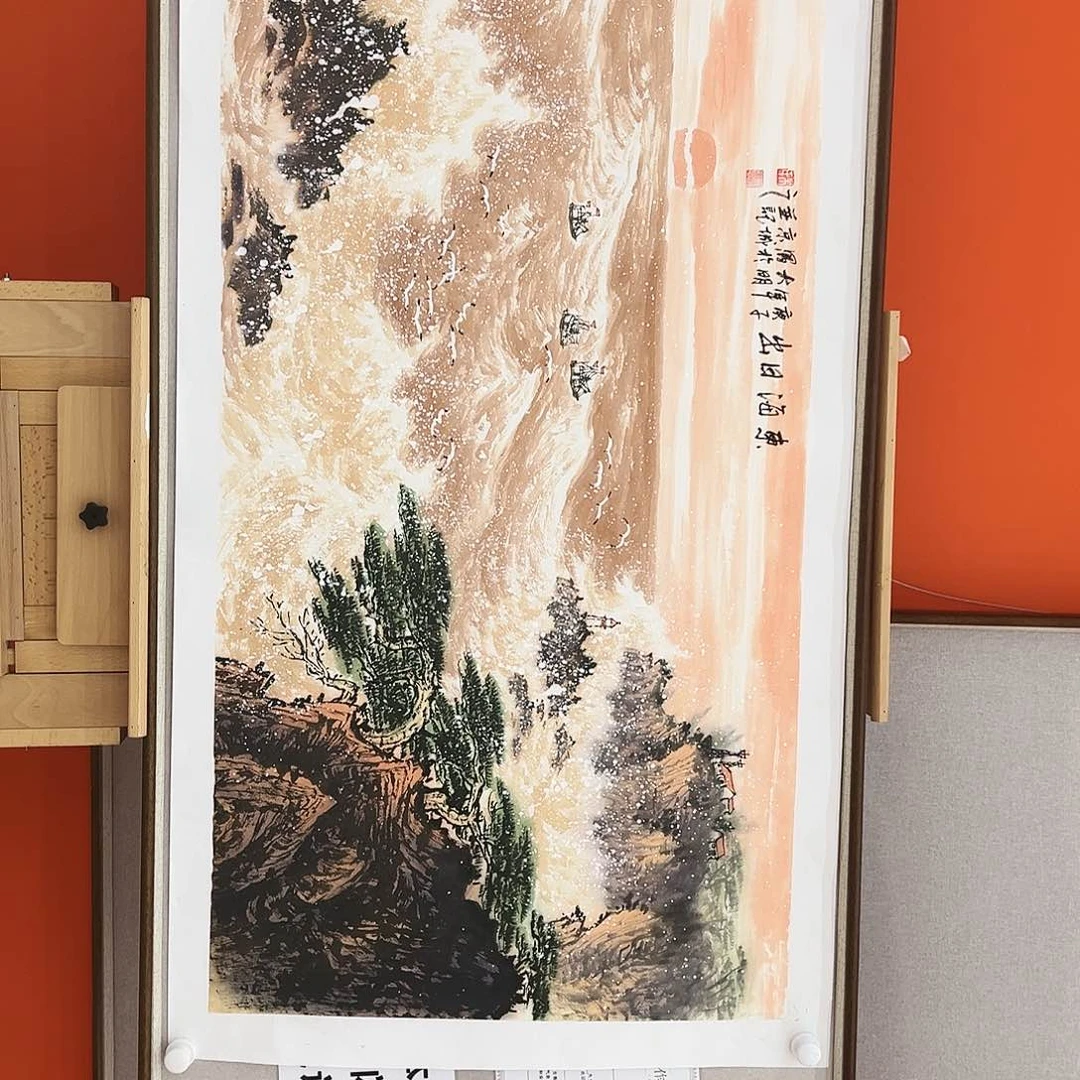 绘画展品真迹带证书授权合影视频