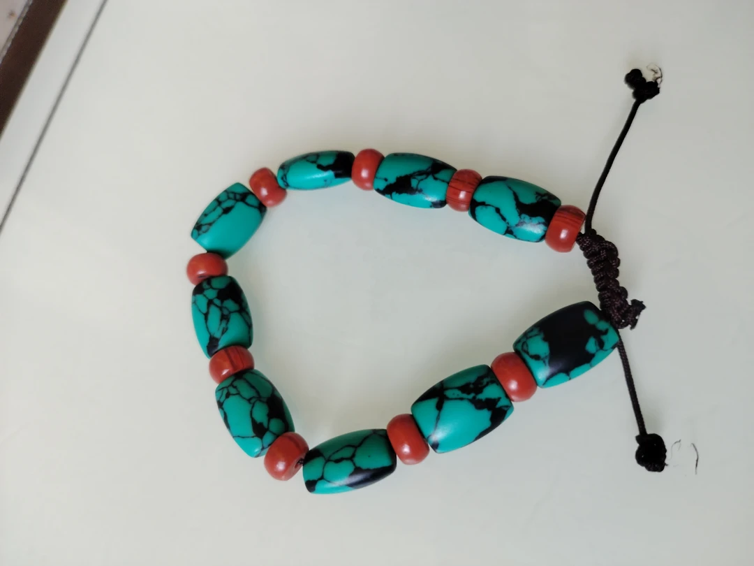 非金属皮质手链 藏式时尚复古轻奢配饰手链蓝色饰品串珠手串百搭