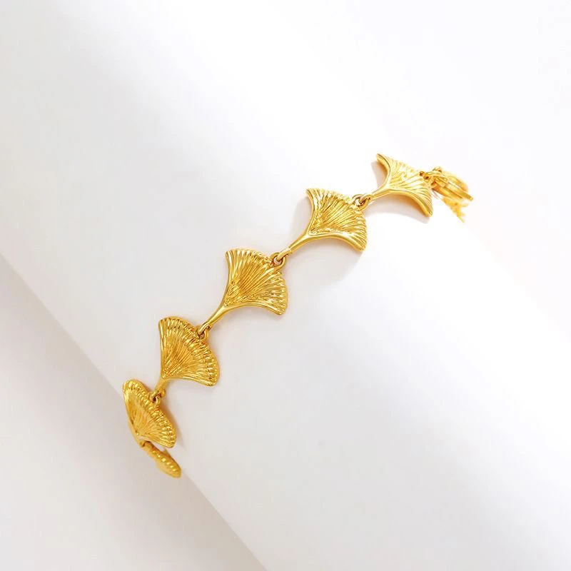 钛钢手链 银杏叶手链三生有幸女款饰品轻奢百搭礼物送女友闺蜜