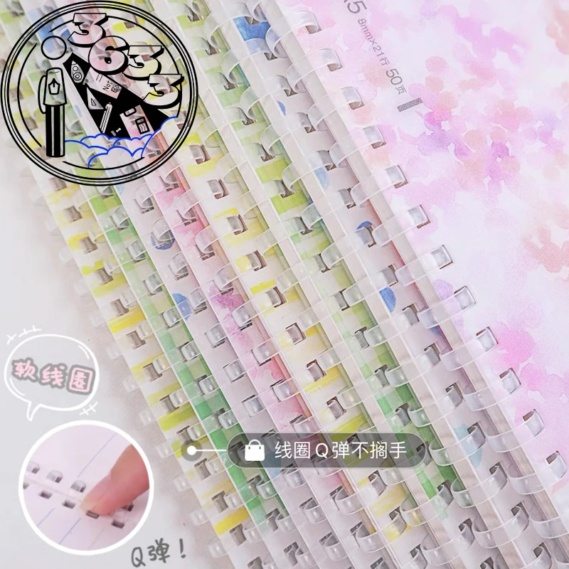 kokuyo国誉水彩絮语系列soft ring软线圈本不硌手PVC防水记事本