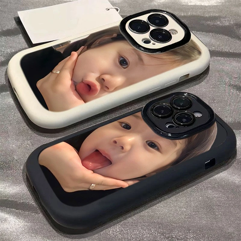 嘟嘴女孩适用iphone165苹果14promax情侣手机壳11泡芙13全包12软