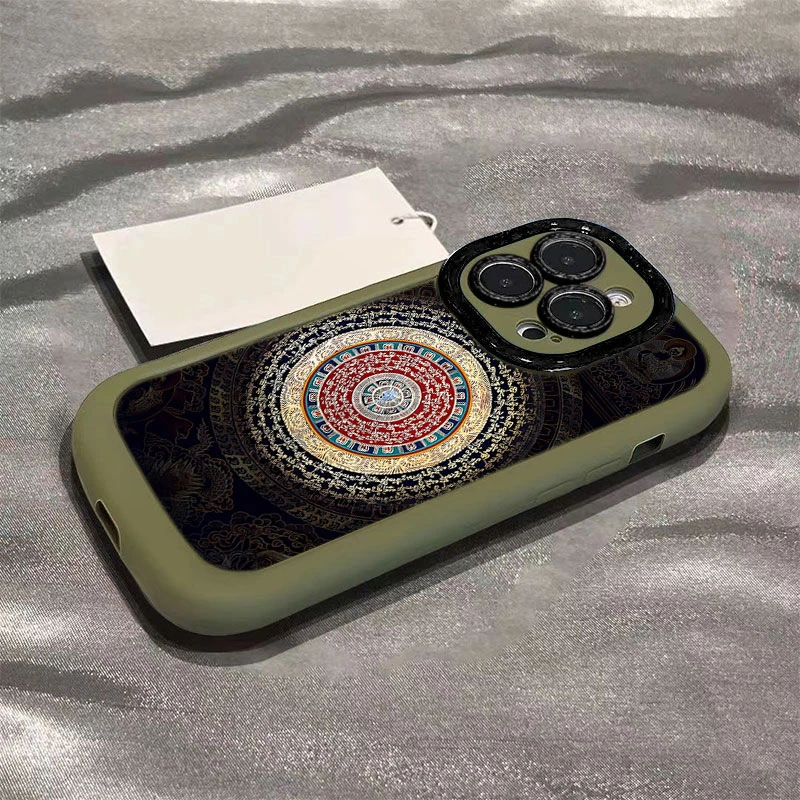 复古梵文图腾适用iphone16苹果15promax全包手机壳14泡芙13/12/11