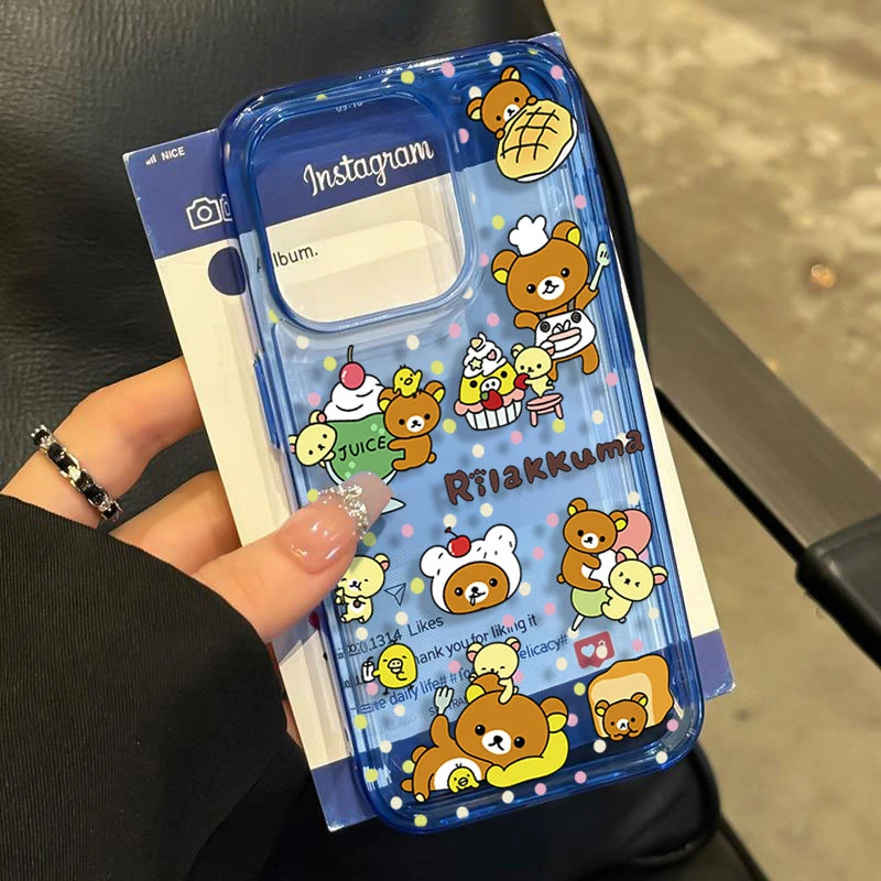 日韩轻松熊一刻适用iphone16/15p/14promax苹果11手机壳13软胶128