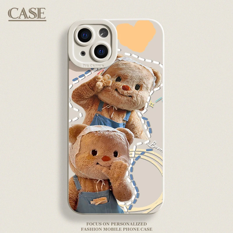 黄油小熊适用iPhone16ProMax手机壳15苹果14硅胶13软7p12男女11xs