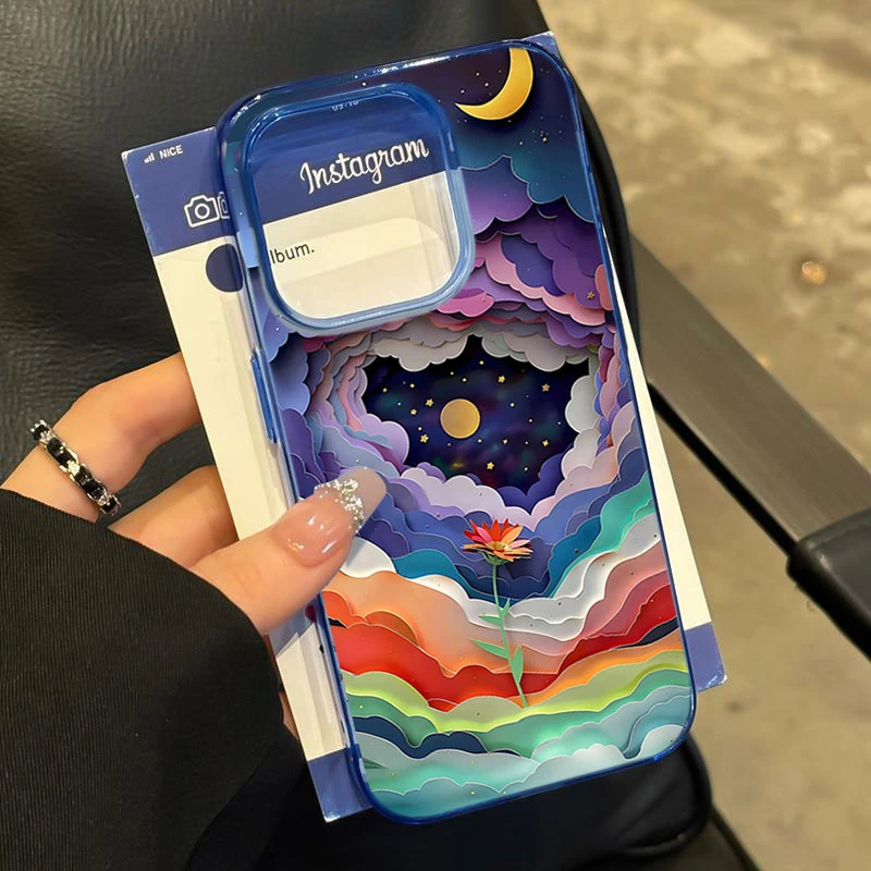 七彩星空适用iphone16/15/14promax苹果11手机壳13软胶12防摔卡通