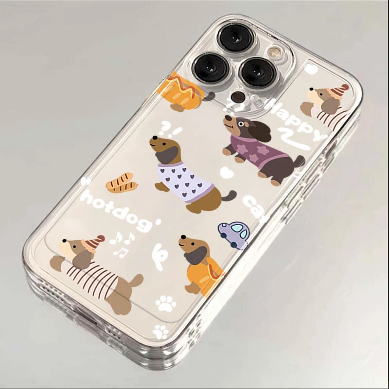腊肠小狗适用iphone16/15promax手机壳苹果13/12/11透明14p卡通8