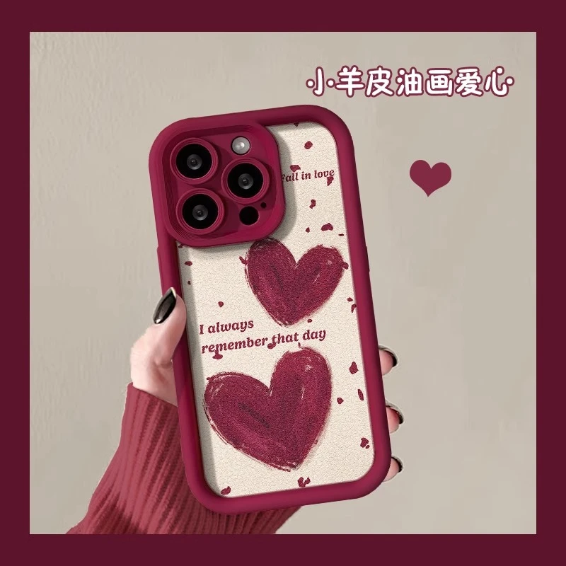 油画爱心iphone15Promax手机壳软苹果14PRO硅胶13高级12/11XSXR