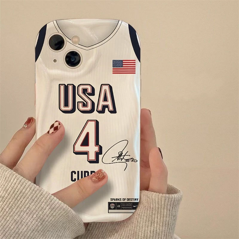 水滴篮球4号库里适用iPhone14Promax苹果15手机壳13P创意12奶油11