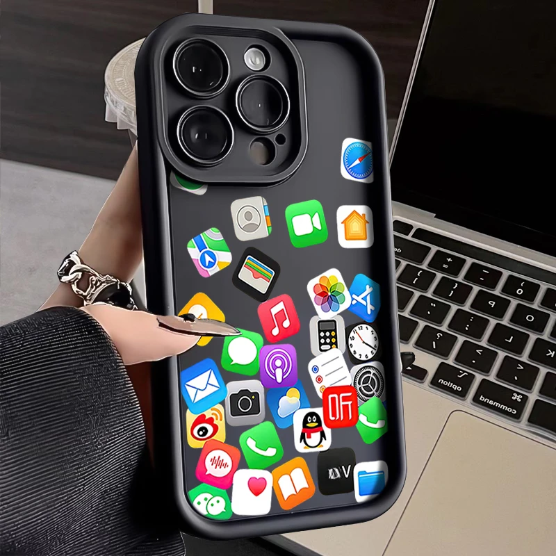 创意图标iphone15苹果手机壳14promax新款13pro防摔12/11/XSXR78P
