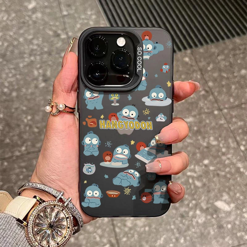 可爱丑鱼苹果15手机壳iphone14Promax磨砂13软硅胶12防摔11新款XS