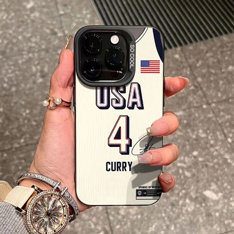 篮球4号库里适用苹果1615手机壳iphone14Promax磨砂13软12防摔11x