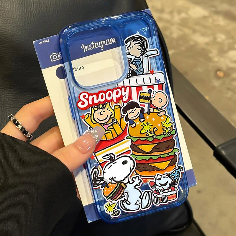 史努比汉堡适用iphone16/15/14promax苹果11手机壳13软胶12防摔8X