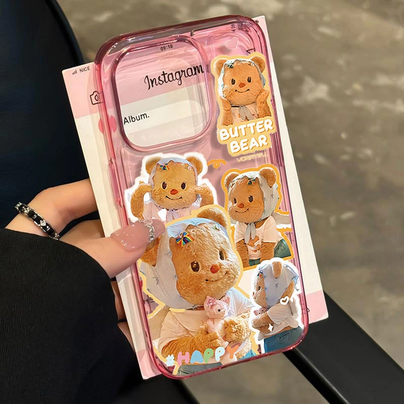 布偶小熊适用iphone15 14promax苹果11手机壳13软胶12防摔8xr卡通