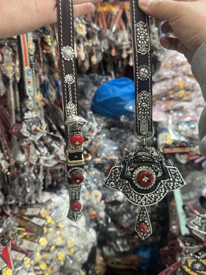 时尚女士民族风藏装腰饰不掉色白铜一套