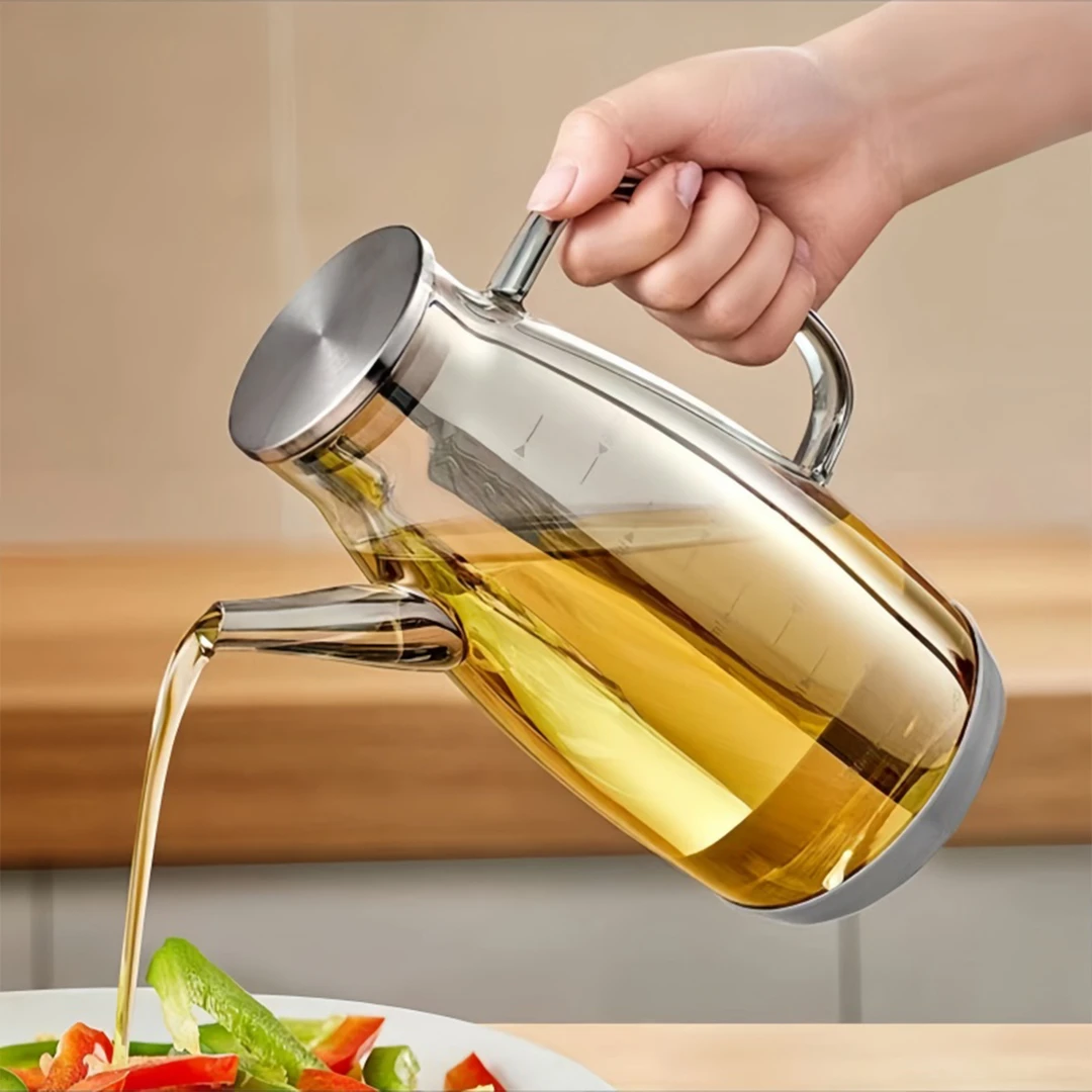 家用新款装油瓶油壶厨房加厚耐用不挂油透明油罐用品大号油壶专用