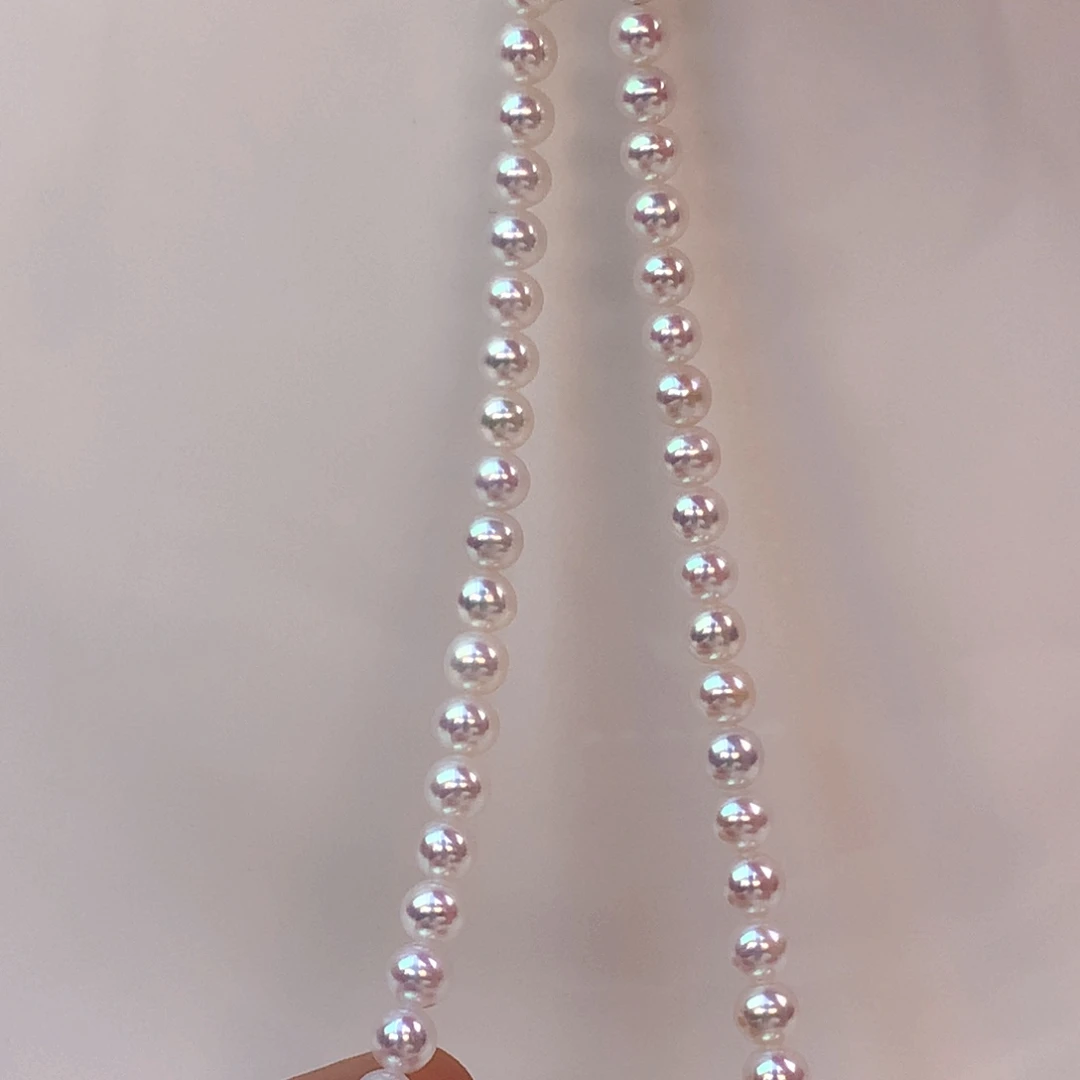 淡水珍珠颈饰18K金镶嵌4-5