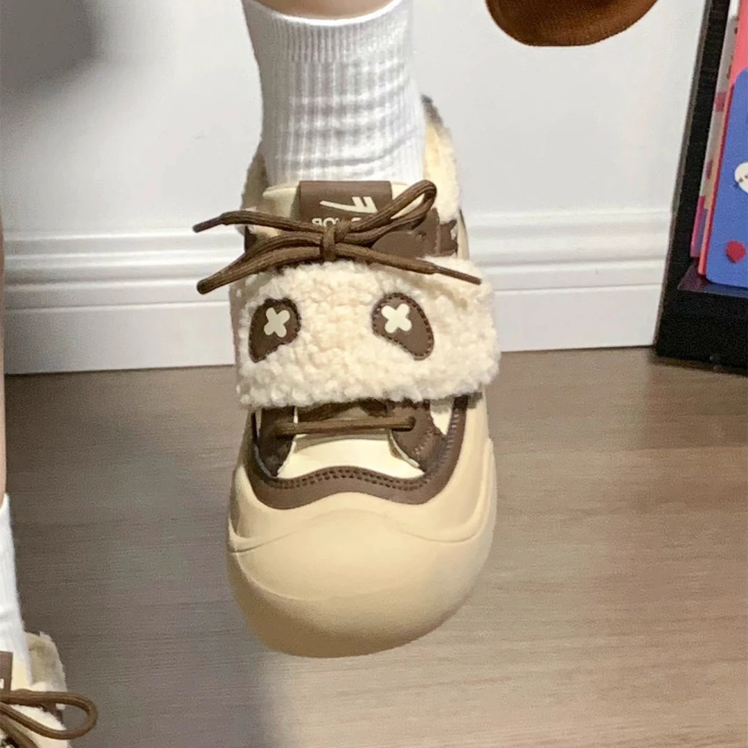 回力丑萌加绒大头鞋女秋冬新款学生百搭二棉鞋子小众女鞋保暖板鞋
