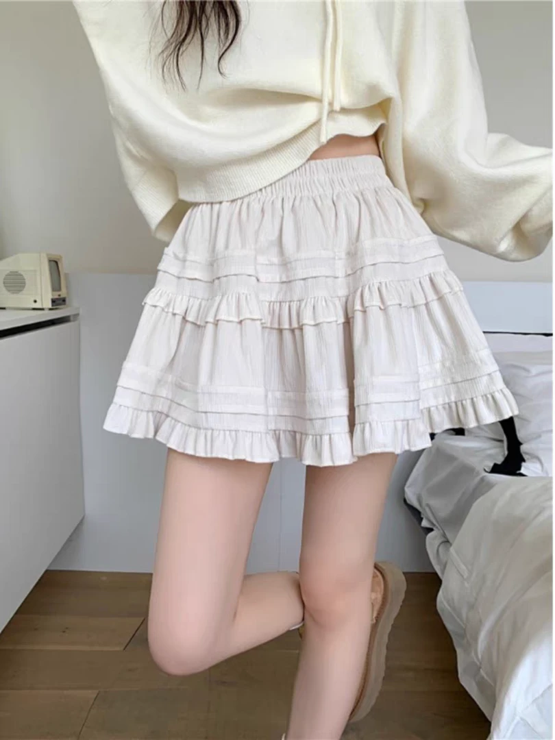 【A9698美人】秋季修身高腰显瘦百搭纯欲风蛋糕裙半身裙高腰