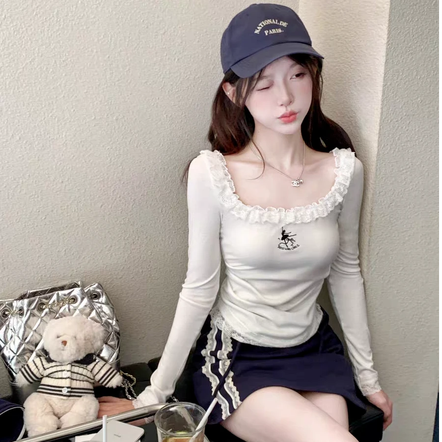 【A9602美人】秋季修身高腰显瘦百搭休闲纯欲风上衣