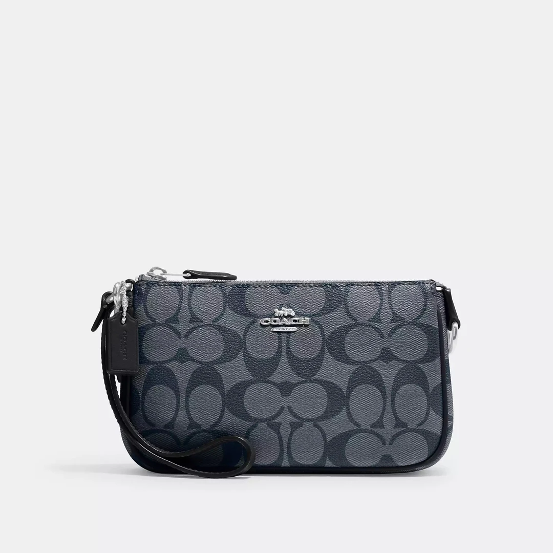 COACH/蔻驰Nolita 19深蓝logo麻将包手腕包 C3308 SVN2V(19*11*5）