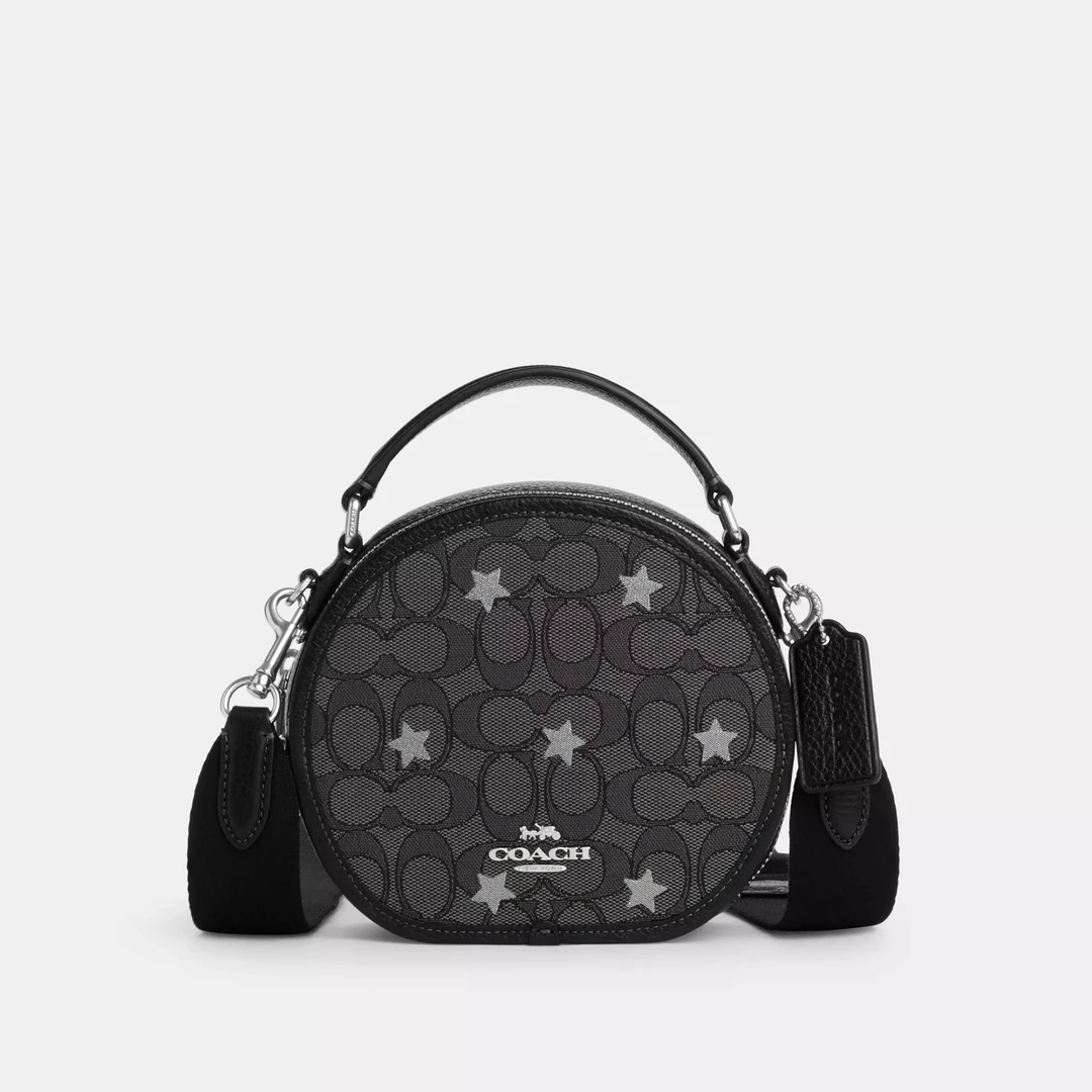 COACH/蔻驰Canteen17黑灰logo拼星星印花包CO985 SVWFV(17*15*6)