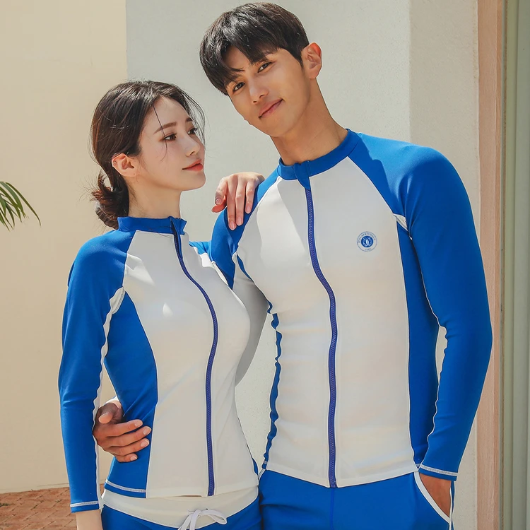 潜水服速干防晒男分体长袖浮潜水母衣情侣温泉游泳衣女沙滩冲浪服