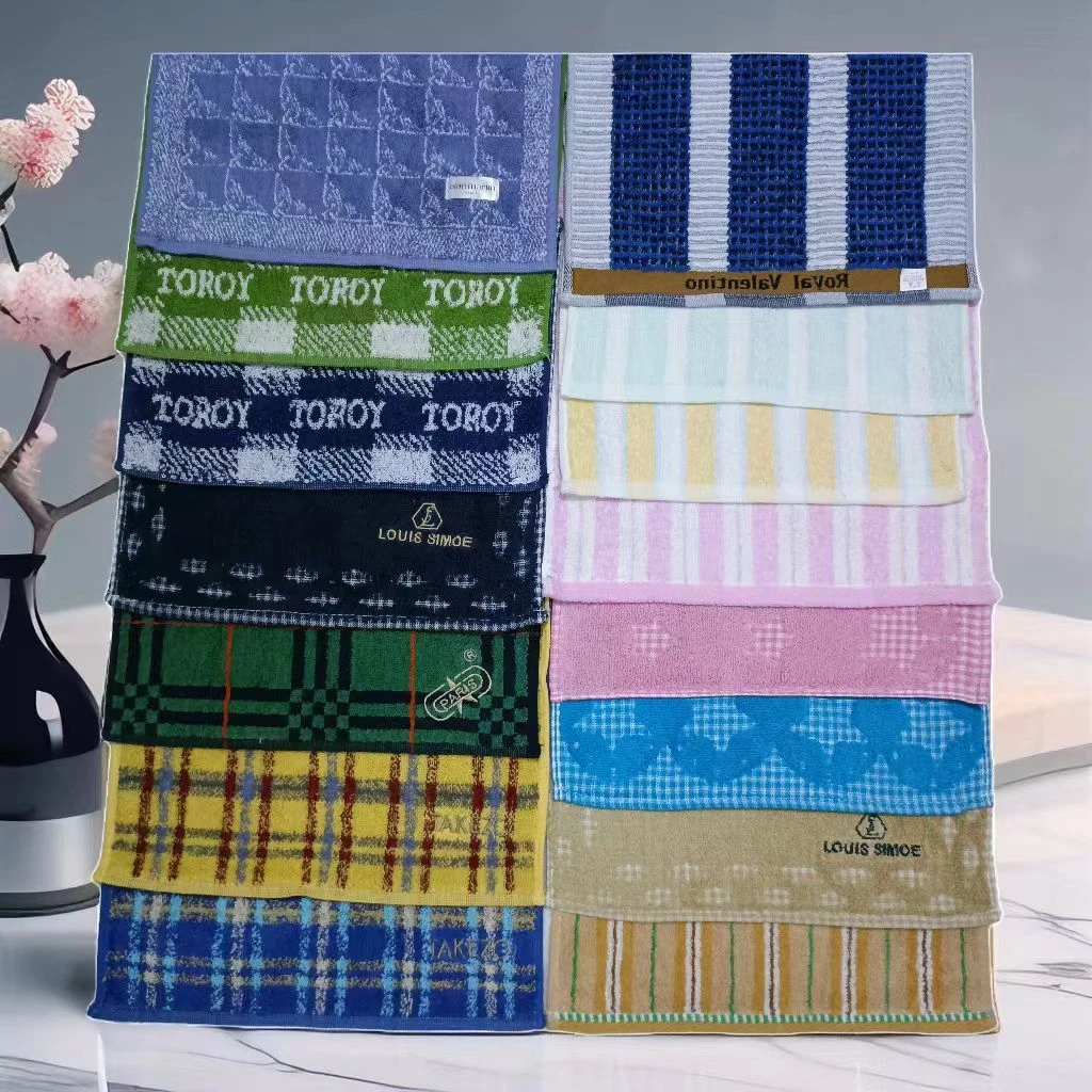 纯棉色织方巾 25乘25厘米 儿童学生家用 柔软吸水洗脸巾格子彩色