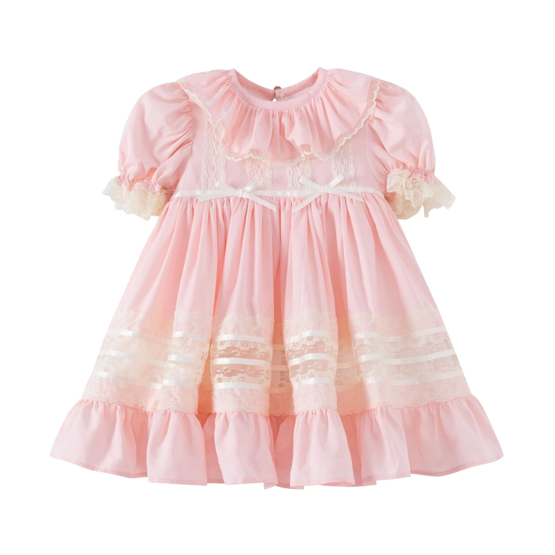 jannybb原创粉风铃米花边传家宝女童夏季蛋糕连衣裙裙子公主裙