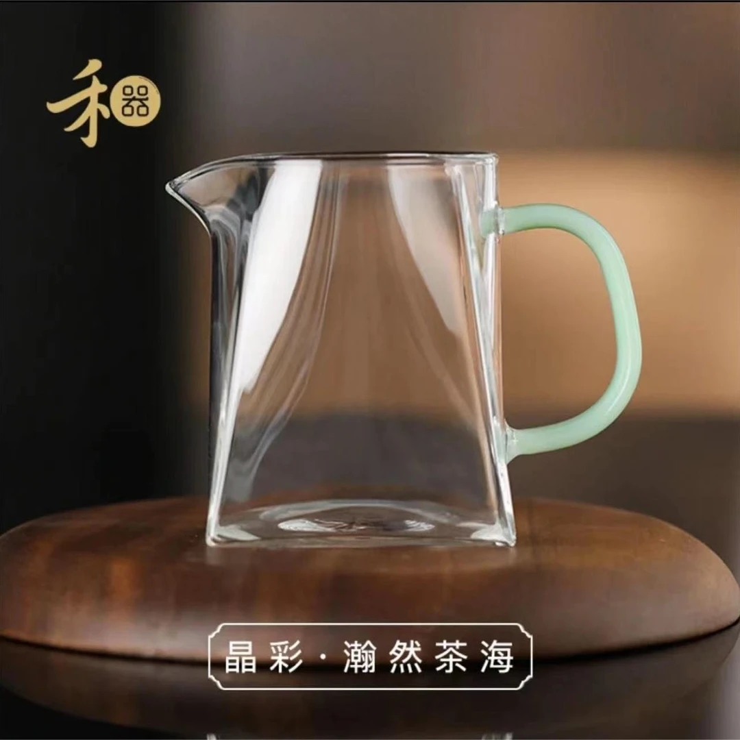 禾器晶彩·瀚然茶海高硼硅玻璃四方公道杯手工大容量公杯分茶器