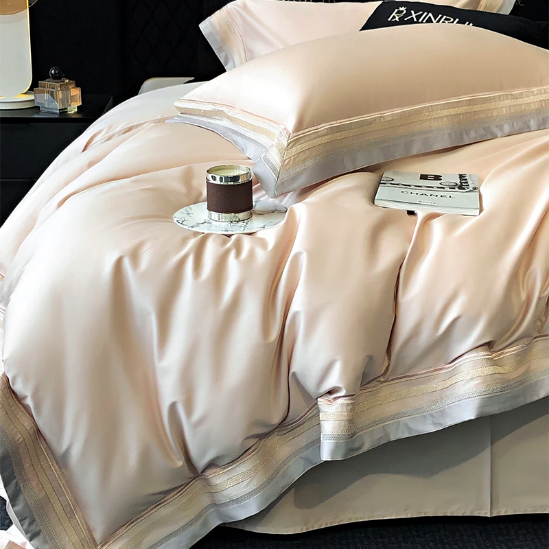 喜兹 露晞 全棉纯棉刺绣四件套纯棉全棉设计师高定法式绣花宽边