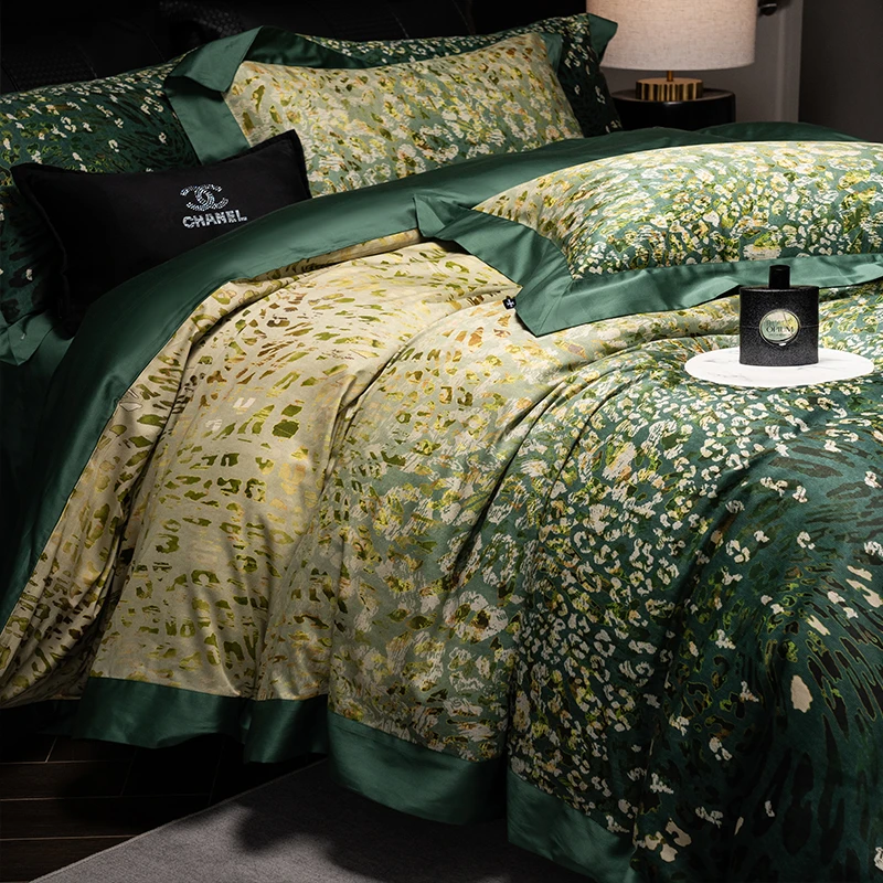 喜兹  艾尔维拉 数码印花长绒棉四件套全棉纯棉轻奢重工新款ins风