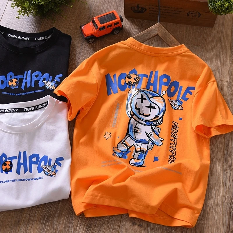 夏天儿童半袖童装夏季纯棉短袖T恤衫男童中大童高品质宽松休闲