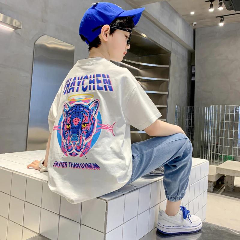 夏季儿童纯棉短袖童装男孩童装短袖夏装2024新款儿童装炸街洋气ol