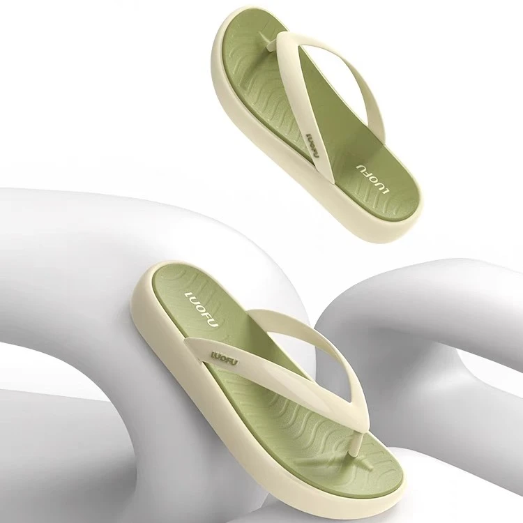 夏季百搭软糯乳胶厚底女款人字拖细带轻便防滑7214凉拖鞋