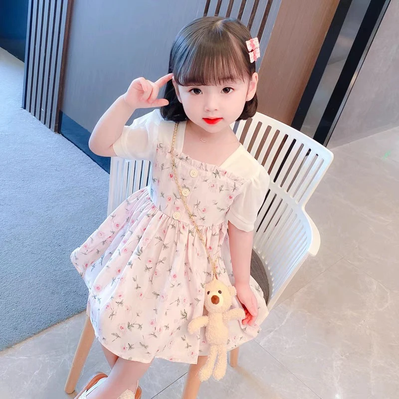 女童夏季薄款儿童洋气连衣裙女宝宝公主夏装韩版碎花裙子时尚小童