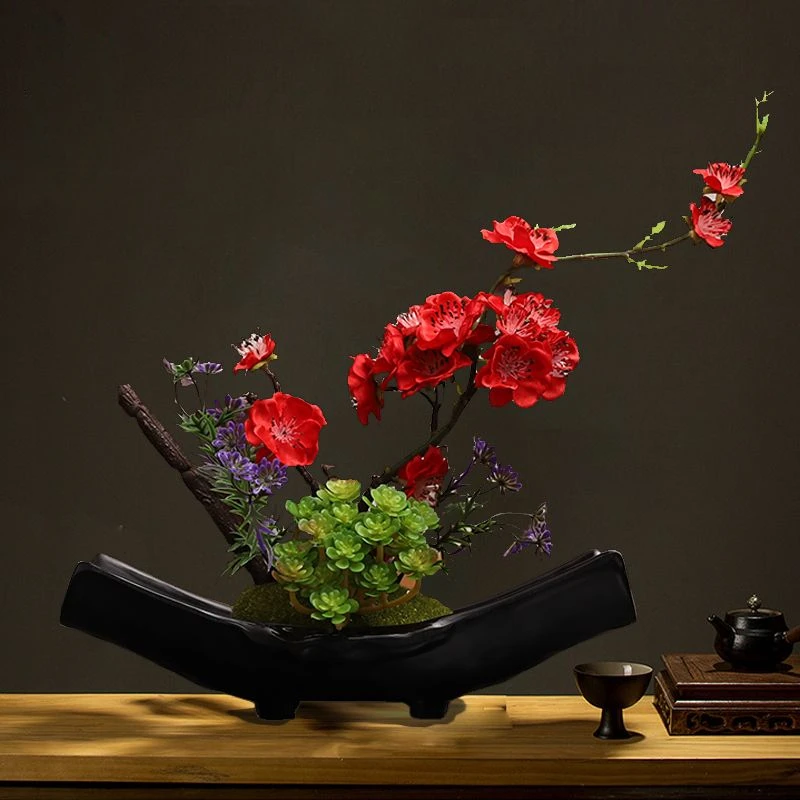 中式家居装饰仿真梅花花艺摆件餐桌花电视柜摆设腊梅假花绢花