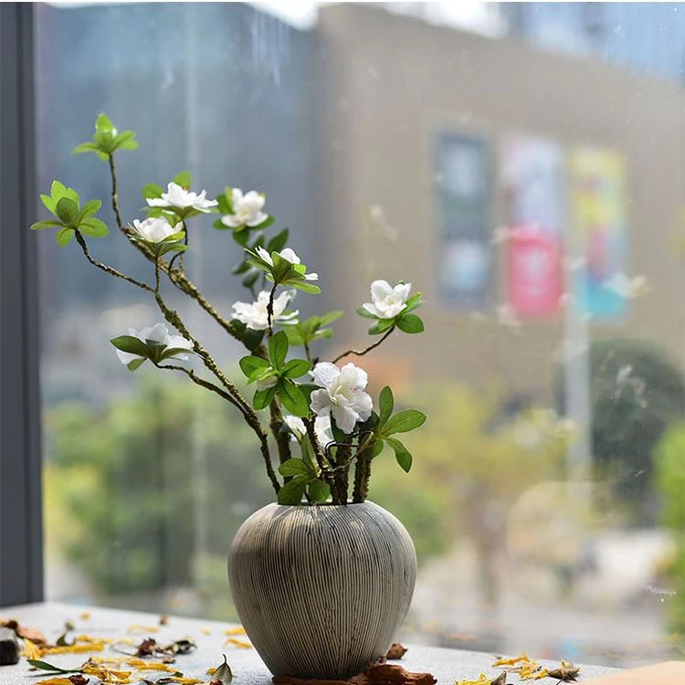 假花仿真花客厅装饰摆设杜鹃花高档花艺摆件插花餐桌花束绢花花瓶