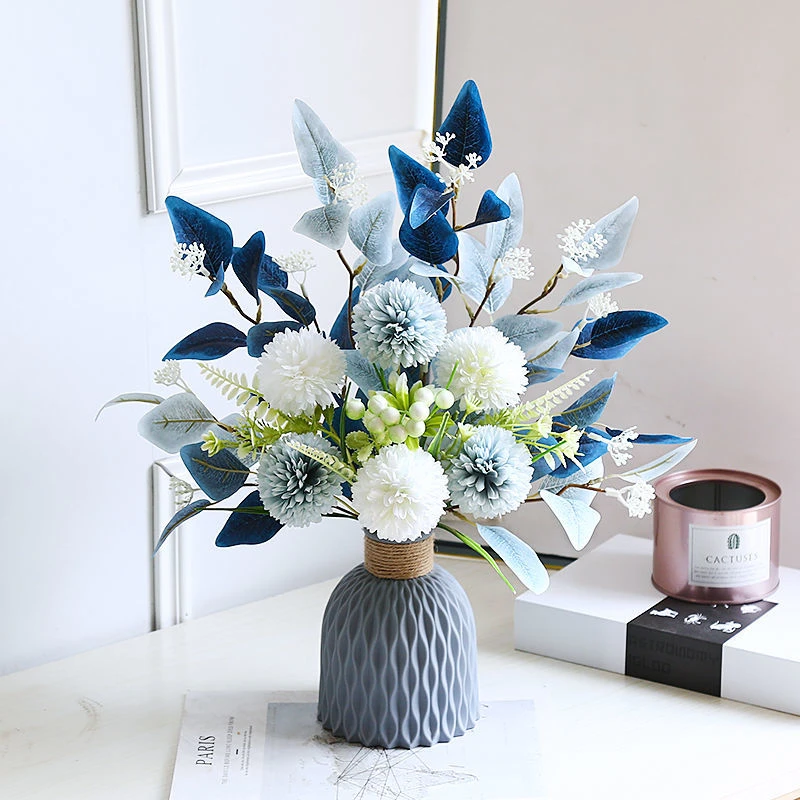 北欧风仿真花假花绢花客厅摆设餐桌花装饰花束花瓶轻奢花艺摆件
