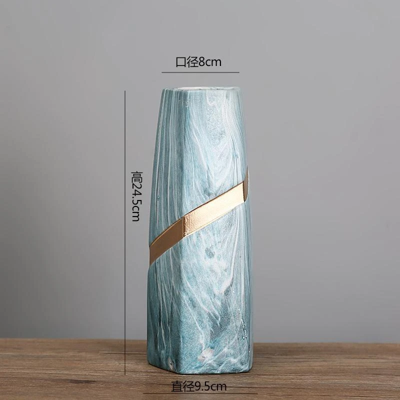 现代简约陶瓷花瓶摆件客厅插花小清新装饰品电视柜仿真插花器皿