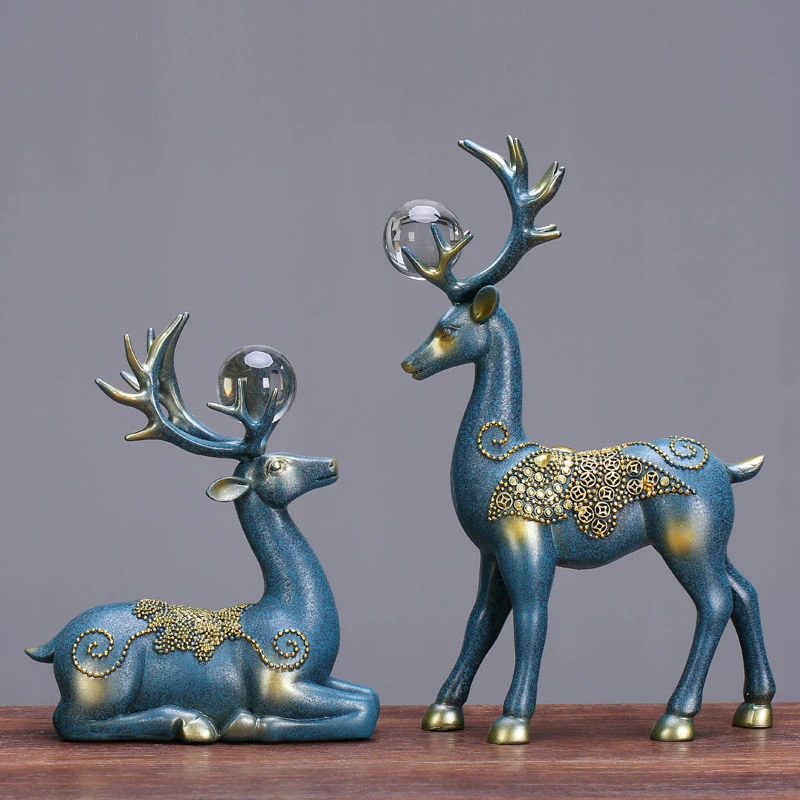 酒柜装饰品摆件家居软装招财鹿摆设客厅电视柜乔迁礼品结婚礼物