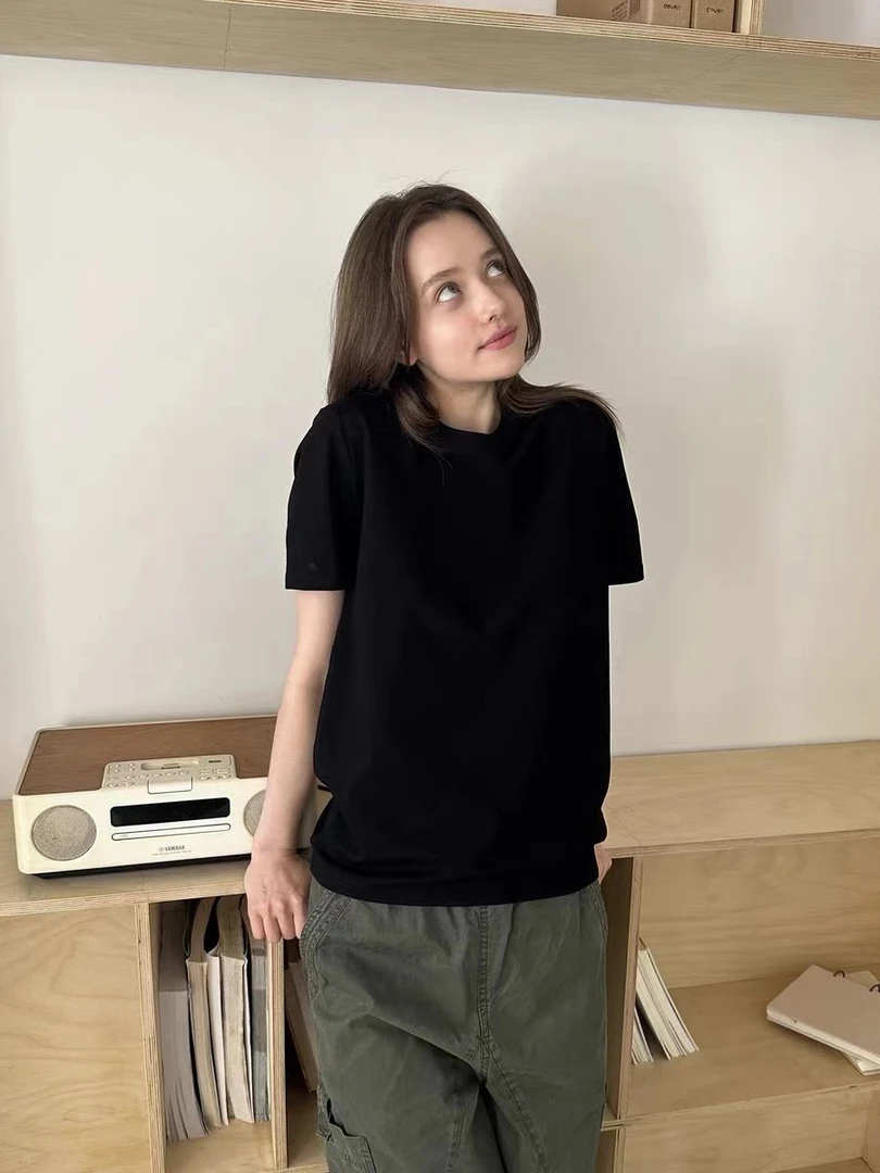 2025新款纯色五分袖柔软舒适棉 T恤7797