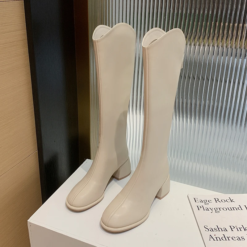 【婷婷专属】34-43码/单里加绒都有/小个子方头百搭骑士长筒长靴女