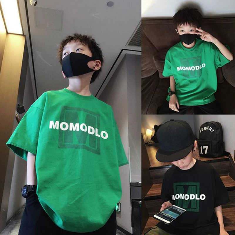 男童夏季短袖T恤男孩儿童春秋纯棉半袖潮流中大童上衣服洋帅气潮