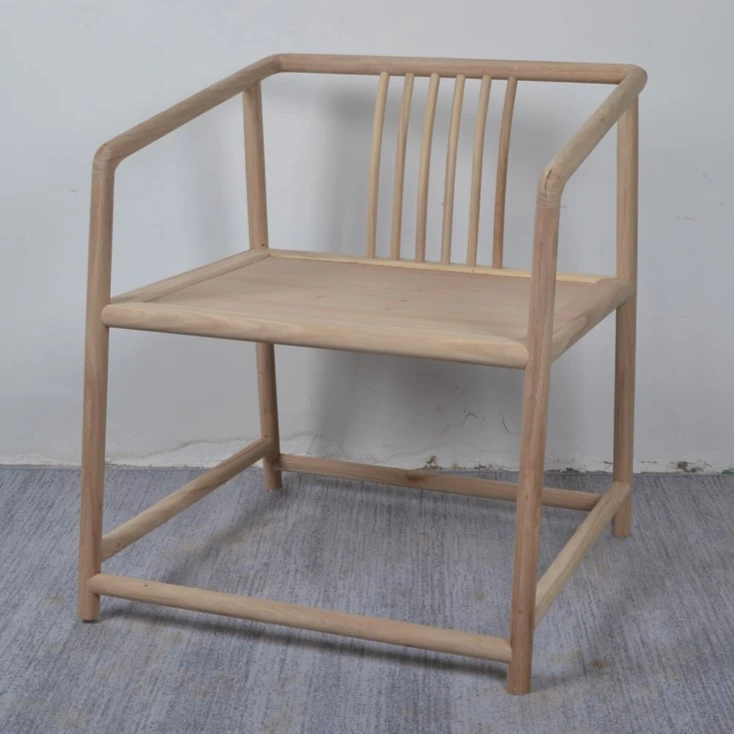 北榆木新中式圈椅围椅茶椅办公椅休闲椅实木简约阳台椅白胚