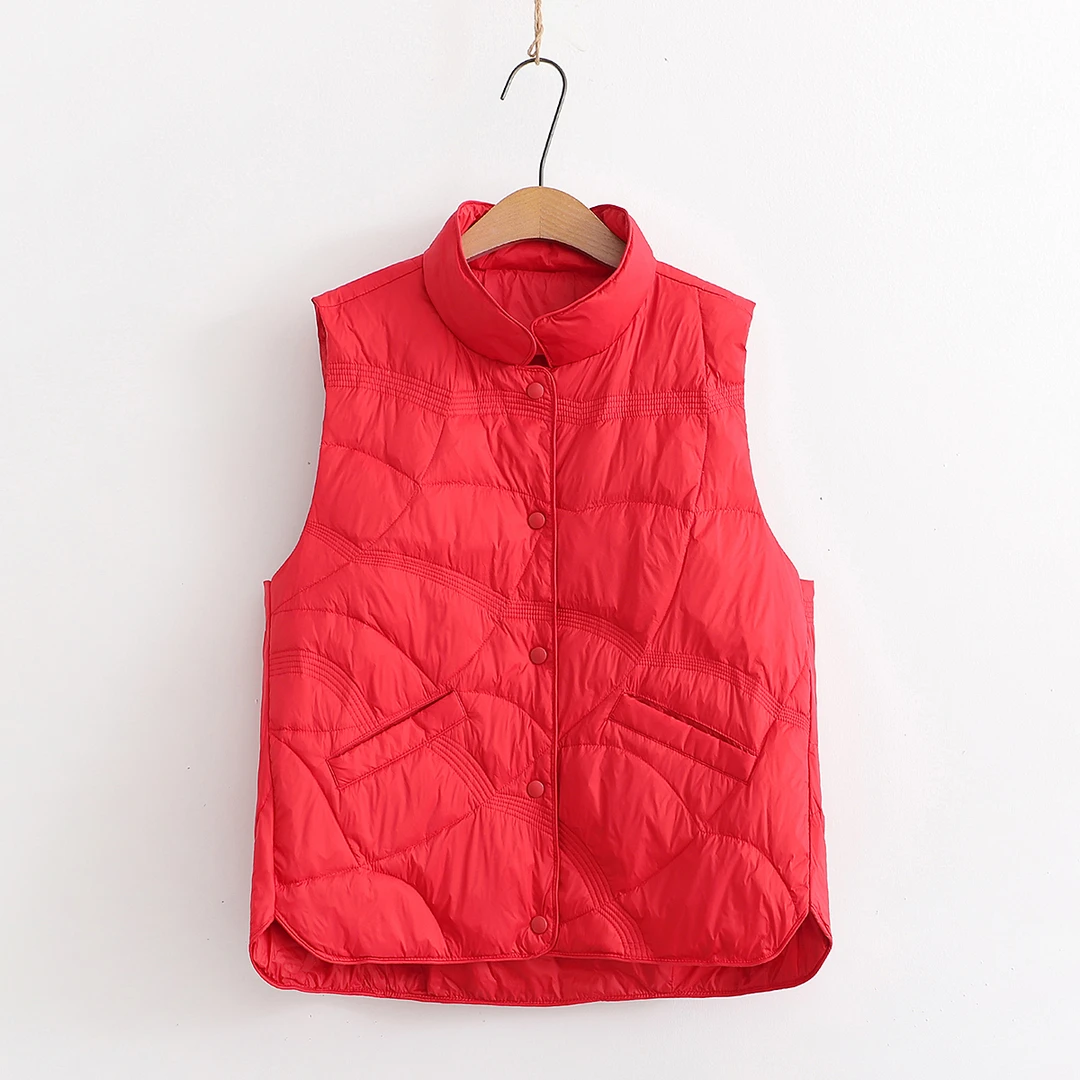 免洗亮面羽绒马甲女肥胖妈妈奶奶羽绒马甲按扣背心短坎肩200多斤