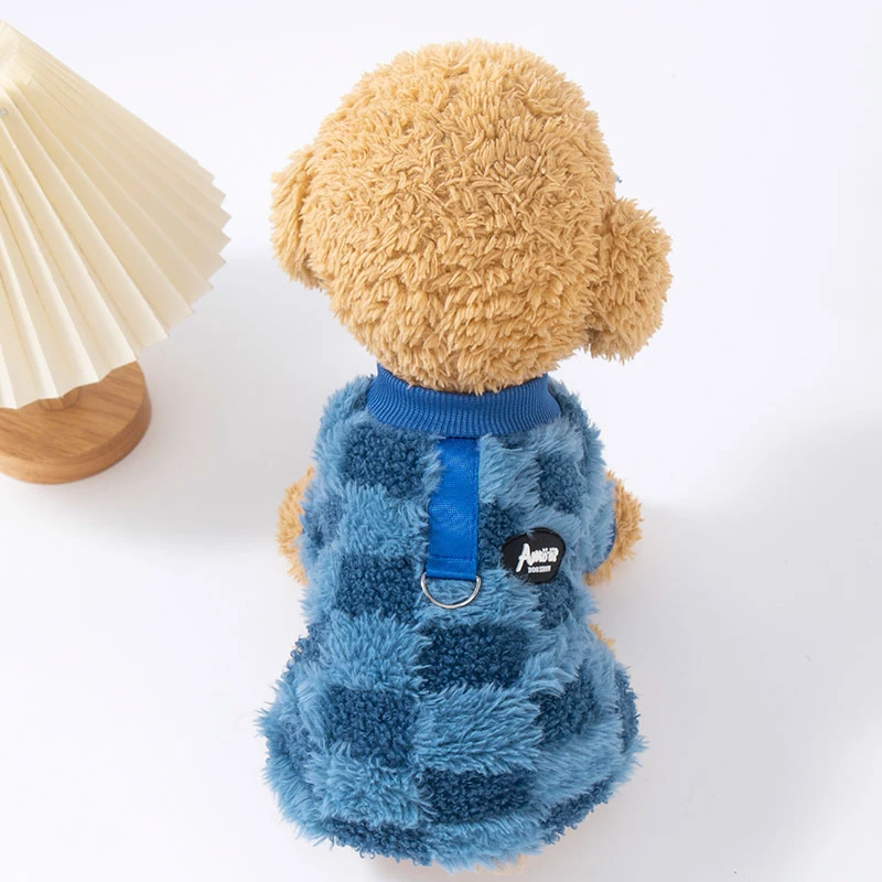 宠物狗狗牵引式衣服秋冬装泰迪比熊柴犬小中型犬幼犬猫咪保暖卫衣