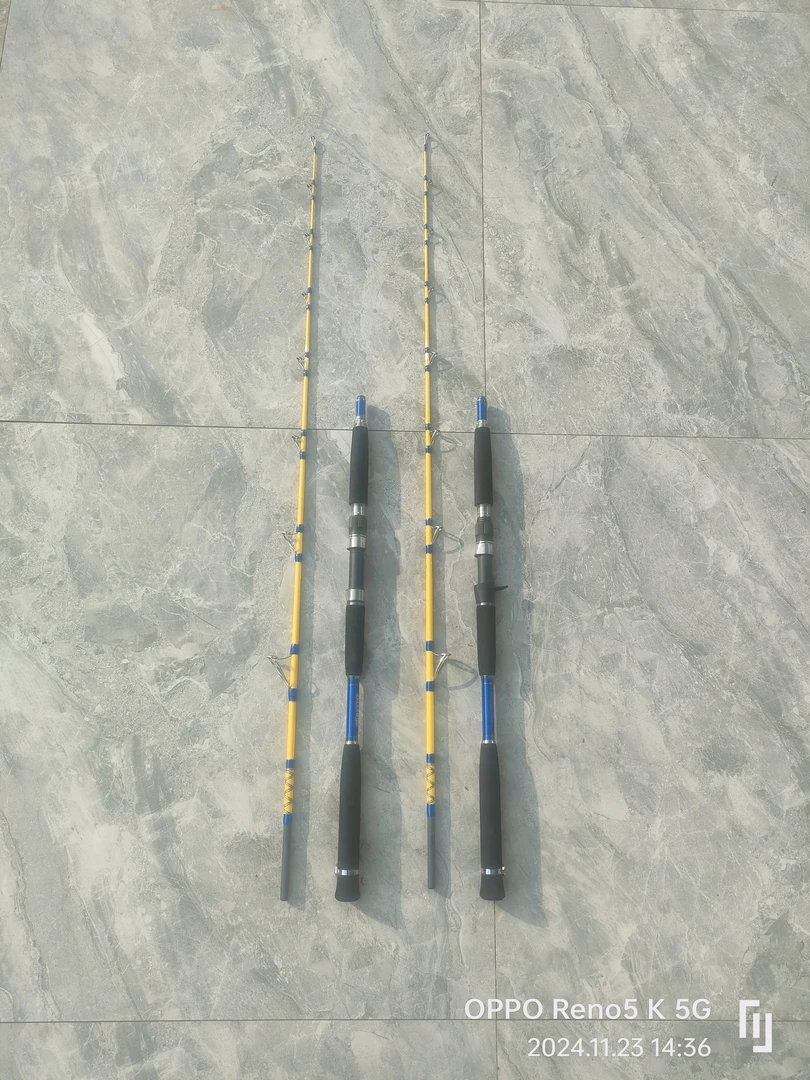 客勒姆黄色一节半海钓船竿铁板竿饵150-400克通用船钓竿